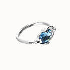 Bangle bracelet with faceted blue crystal
